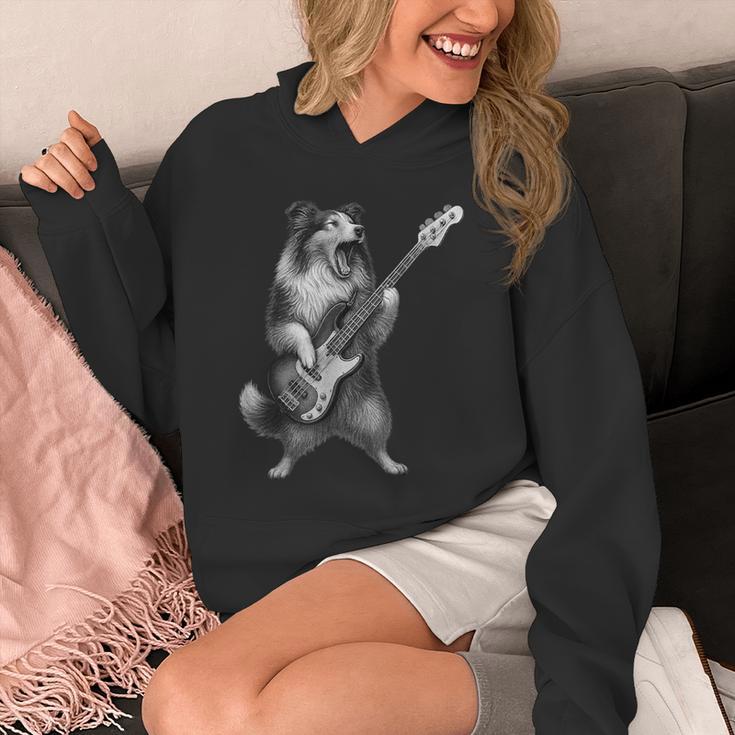 シェットランド・シープドッグ ベース・ギター ロックミュージック 犬好き パーカー