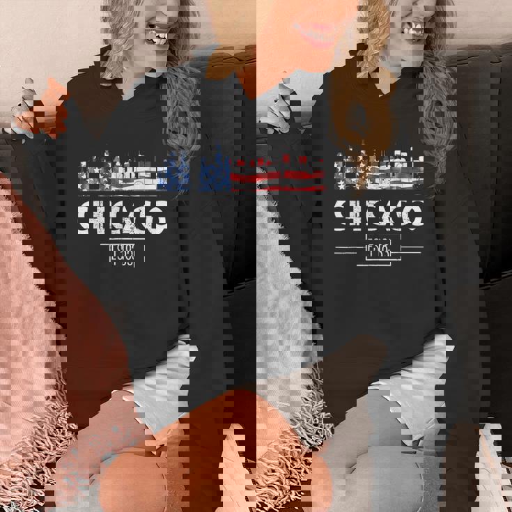 シカゴ 7月4日 アメリカ国旗 愛国的お土産 Hoodie