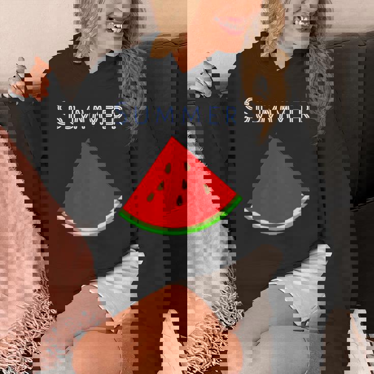 スイカ 1ピース・夏【 サマータイム 】リゾート・夏 大好き／面白 イラスト パーカー