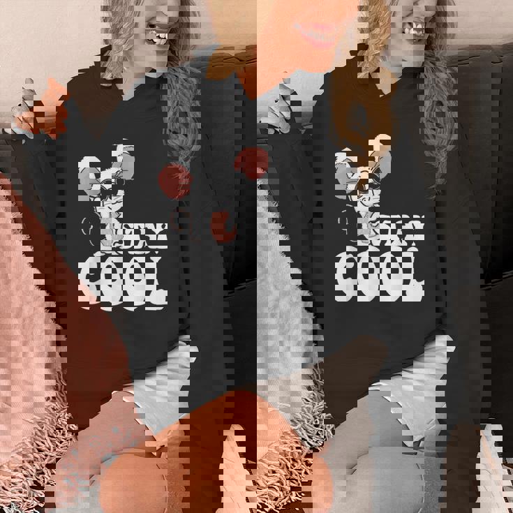 ステイ クール オーサム マウス ウェアリング サングラス 動物 ネズミ Hoodie