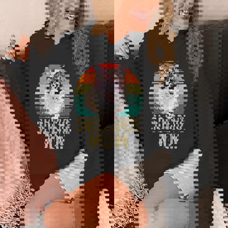 スノーシュー 猫 ママ レトロ ヴィンテージ 面白い I Love My Cat Hoodie