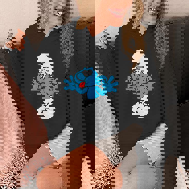 スマーフ ジョキー スマーフ 舌 ジョイフル ブルー コミック スマーフェット Hoodie