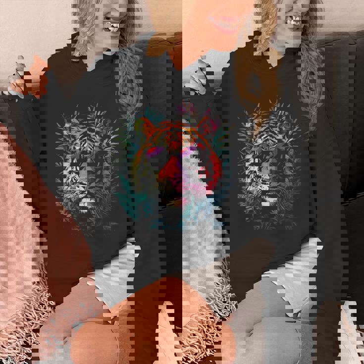 タイガーフェイス 動物好きモチーフ サングラス イラスト 虎 パーカー