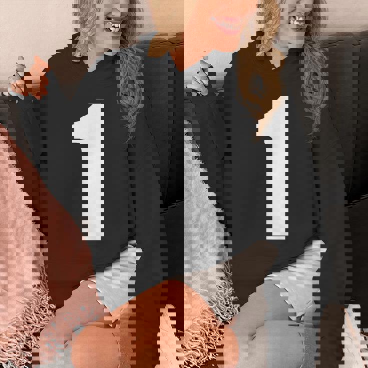 ナンバーワン 数字 1 プレーン ホワイト 数字 Hoodie