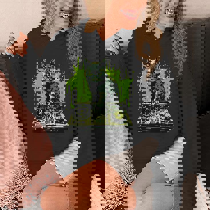 ハウスキャット レインボー Dj 猫 キティ Hoodie