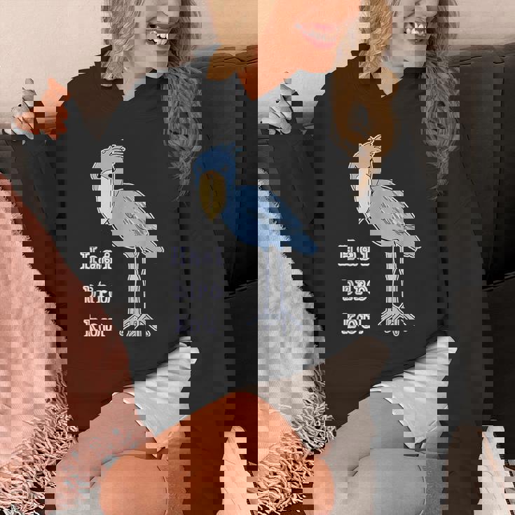 ハシビロコウさん 『セルフィー』青い鳥【どうぶつフレンズ 】ゆるくて かわいい 動物園の生き物 イラスト パーカー