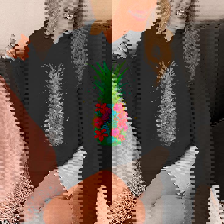 パイナップルフラワー レディース メンズ アロハ ハワイ ヴィンテージ ハワイアン Hoodie