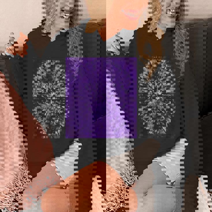 パープルバティックタイダイ ボヘミアンパターン パーカー