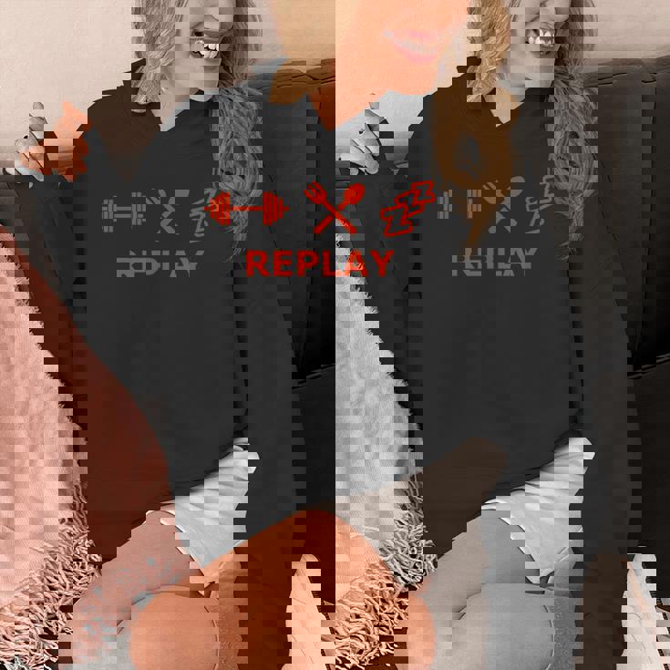 フィットネス、食事、睡眠 リプレイ Hoodie