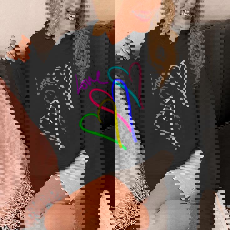 プレッピー パステル キドコア ハート レインボー ラブ バレンタイン Hoodie