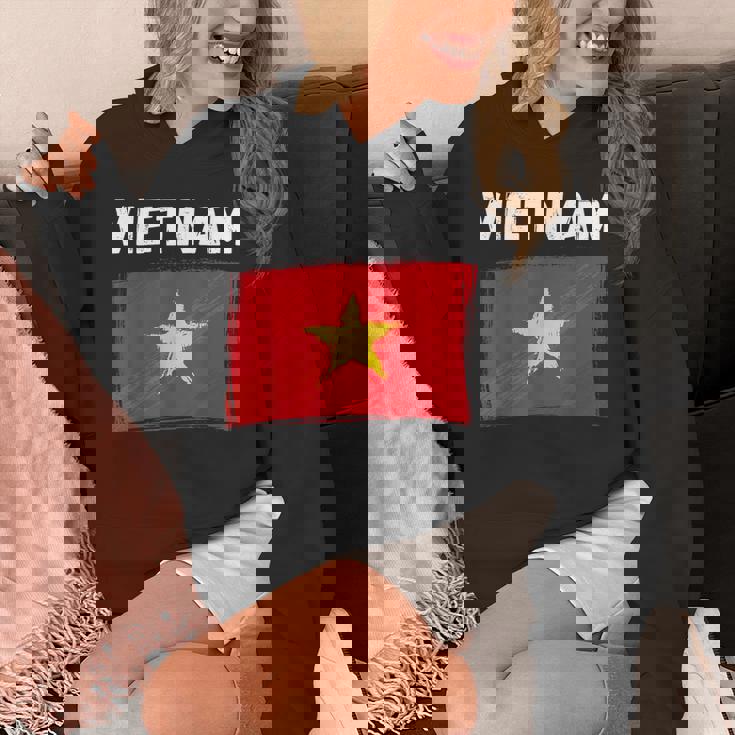 ベトナム国旗 ホリデー ビンテージ グランジ ベトナム国旗 パーカー