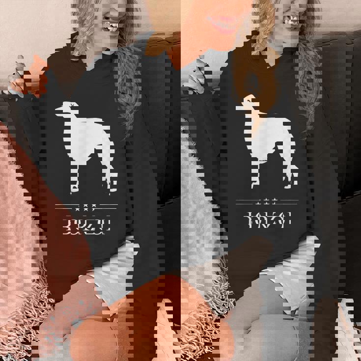 ボルゾイ犬の白いシルエット Hoodie