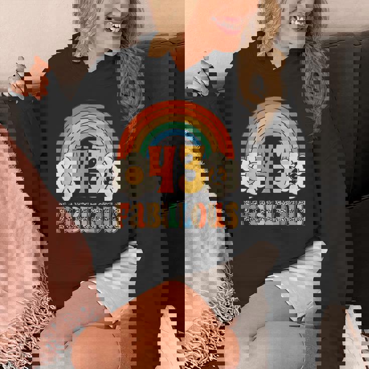 ボーホー レオパード レインボー 43 & ファビュラス ヴィンテージ 43歳の誕生日 パーカー