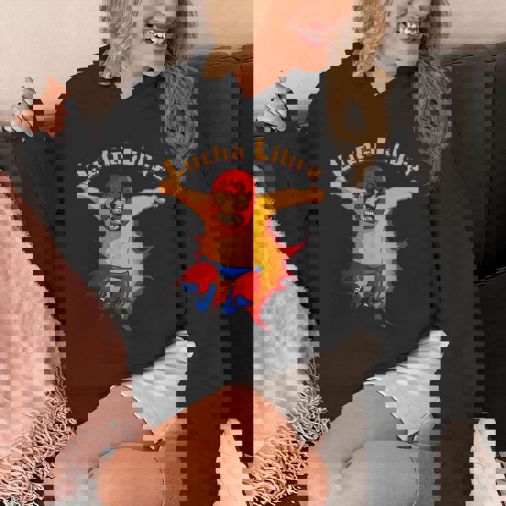 ルチャリブレメキシコ覆面レスラー漫画アクションポーズ パーカー