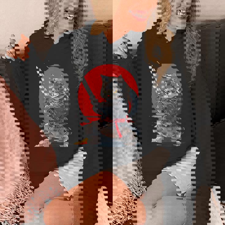 レトロな日本の侍猫グラフィック 猫愛好家 Hoodie