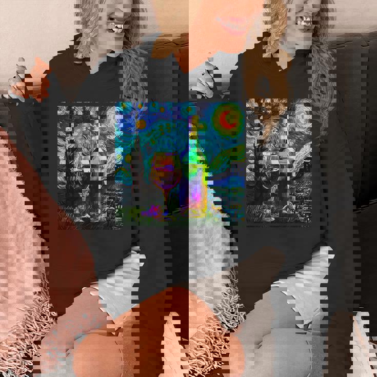 ワイン 酒 面白いtシャツ ゴッホ 星月夜 飲み おもしろ 飲み会 のんべえ メンズ 居酒屋 ネタ パーカー