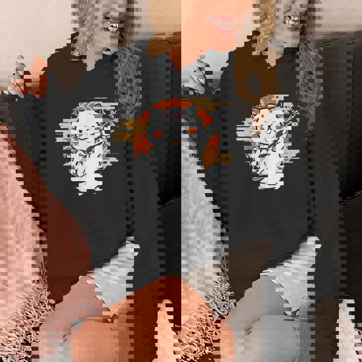 三味線で遊ぶ猫 Hoodie