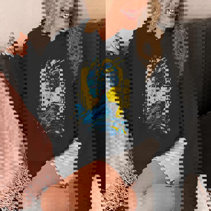 京の花、芸者イラスト サイバーパンク風 Hoodie