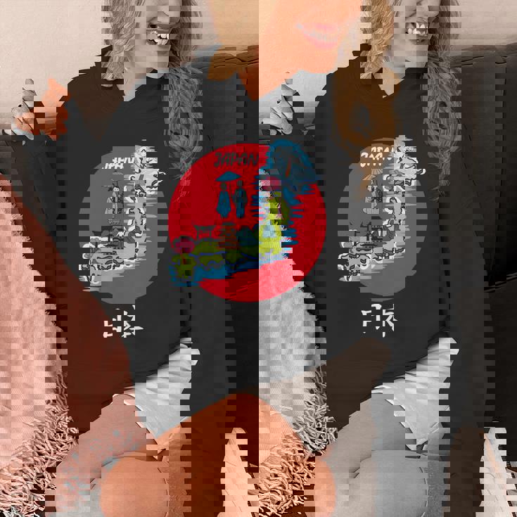 地図舞妓 日本のお土産 長袖tシャツ パーカー