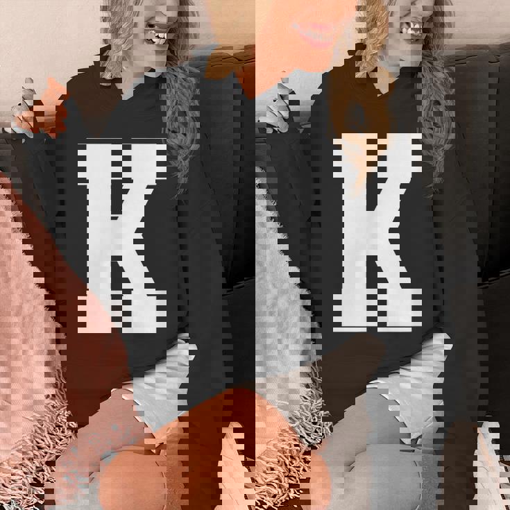 大文字 K アルファベットモノグラム イニシャル Hoodie