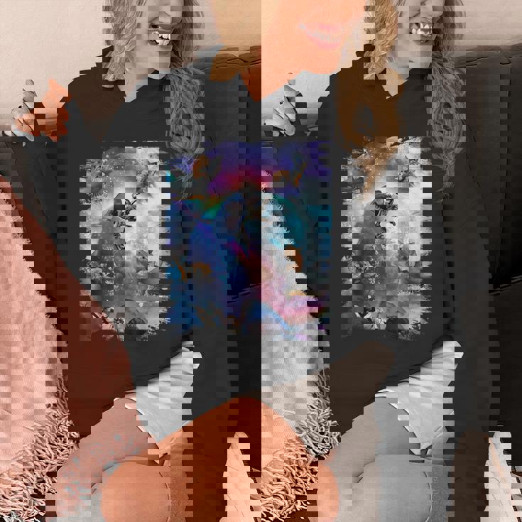 宇宙猫 乗馬サメ ギャラクシー レインボーキャット オンシャークス パーカー