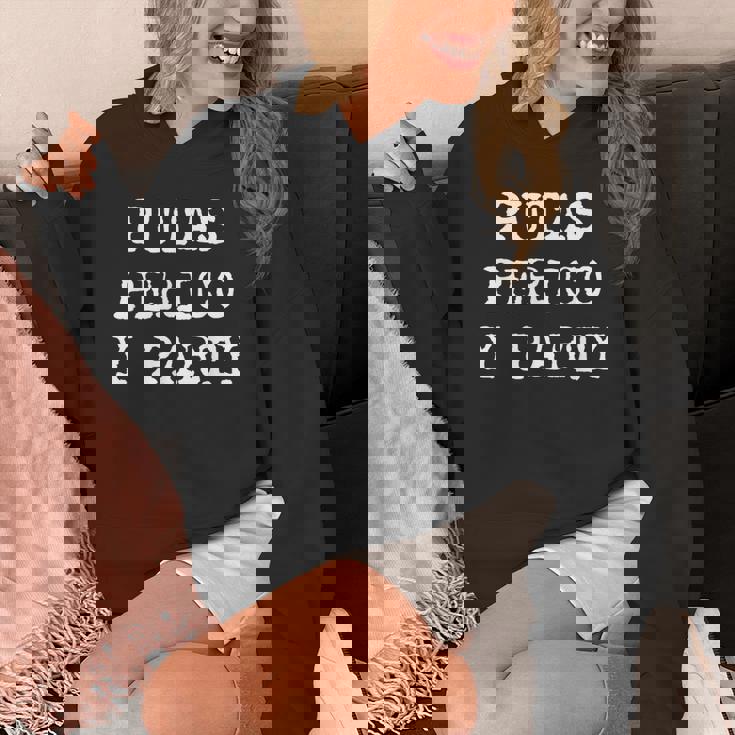 愉快なスペインの飲酒 男性用 引用句 Putas Perico Y Party パーカー