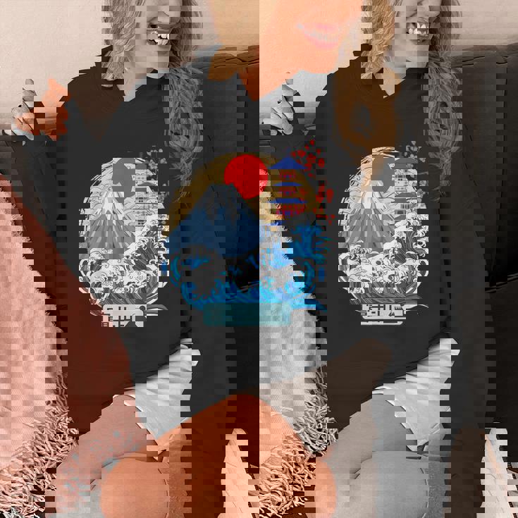 日本山 富士 大波 神奈川 日本 ヴィンテージアート Hoodie