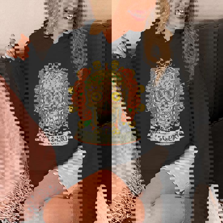 死者の日メキシカンシュガースカルフローラルセレブレーション パーカー