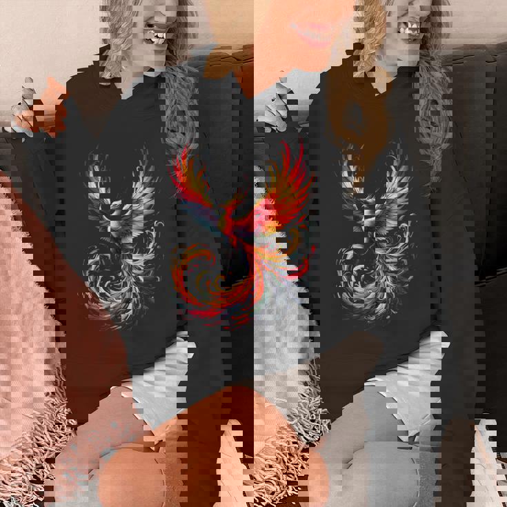 火の鳥 不死鳥 神話上の鳥 立ち上がり 再び生まれる 灰 長袖tシャツ パーカー