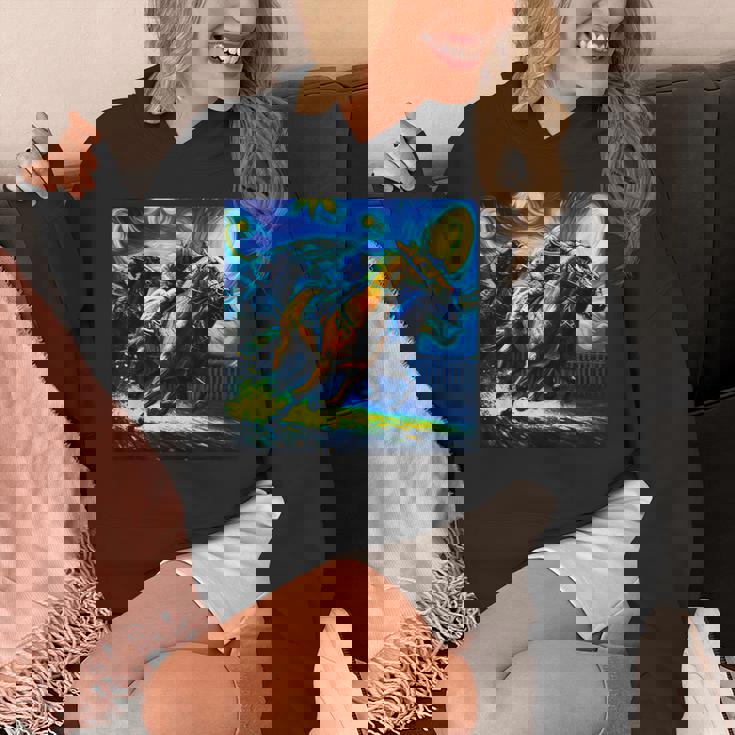 競馬 馬tシャツ おもしろ ウマ レース 馬 乗馬 競馬 面白いtシャツ メンズ グッズ ネタ 大人 男性 ゴッホ Hoodie