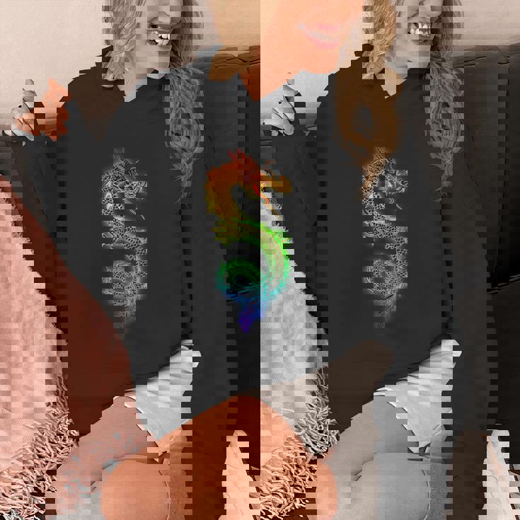 虹と中国の龍 Hoodie