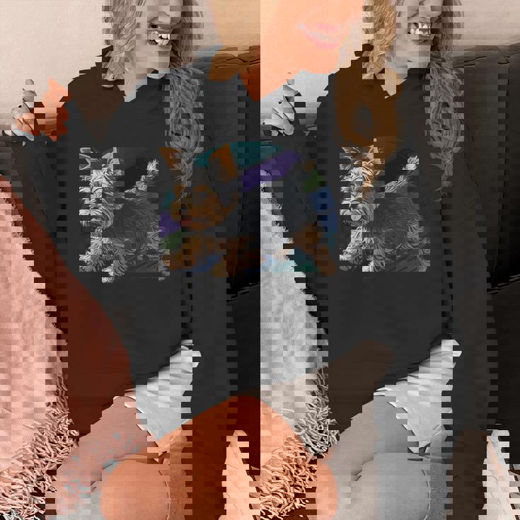 遊び心のあるヨークシャーテリア犬 ポップアート 誇り高きヨーキーオーナーズ パーカー