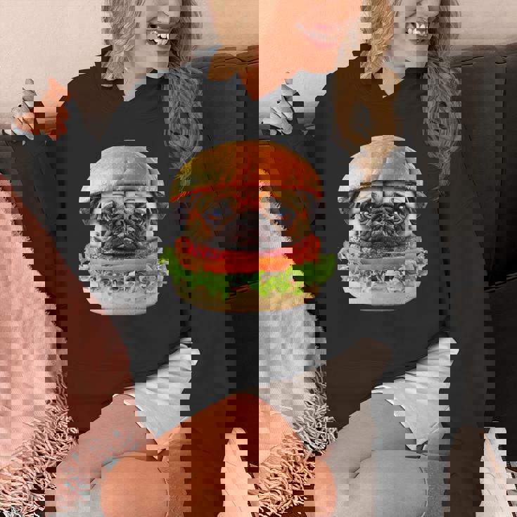 面白いtシャツ パグ 犬 ハンバーガー メンズ 犬好き グッズ かわいい おもしろ 面白い 服 ネタ パーカー