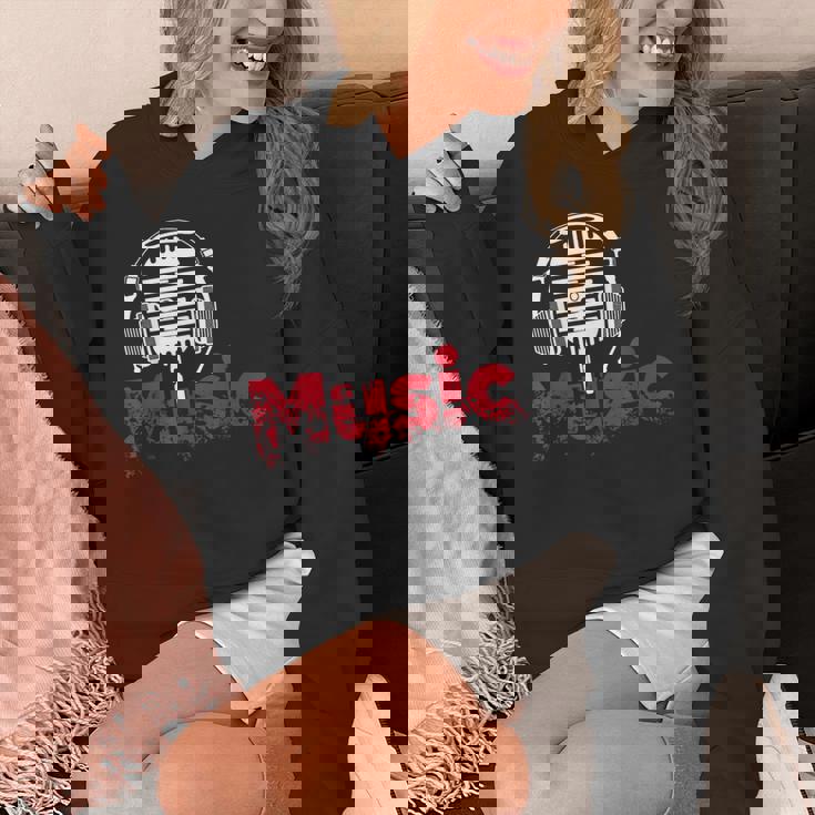 音楽 マイク ヘッドホン 日常 テキスト シンプル レトロ Hoodie