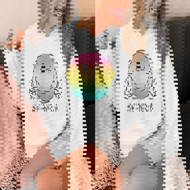 Have A Nice Day Winkingmile Face Peace Wink Happy Face パーカー