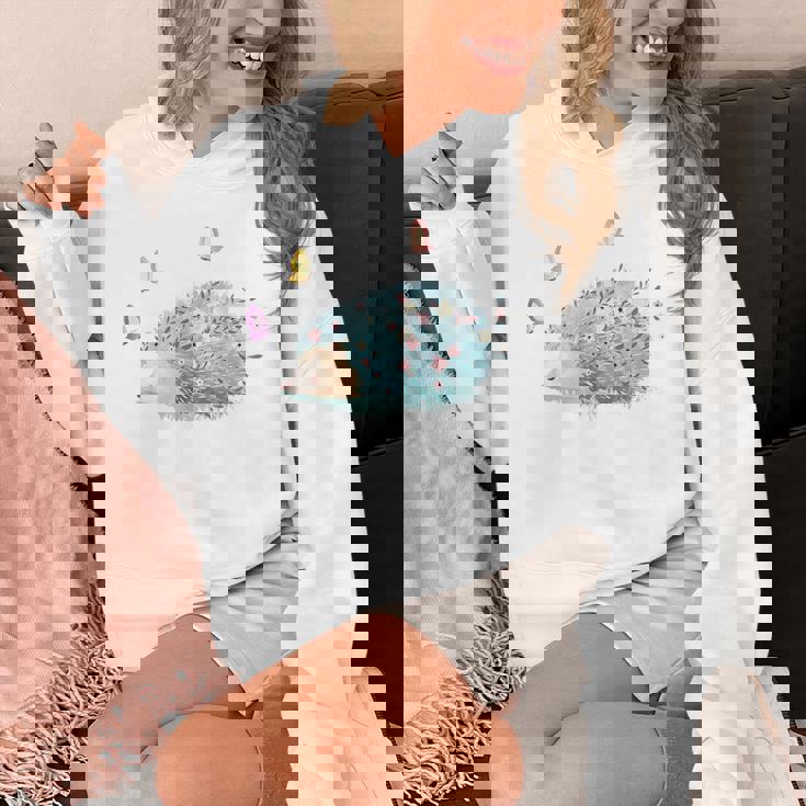 かわいいハリネズミ蝶 ティーンエイジガールギフト パーカー