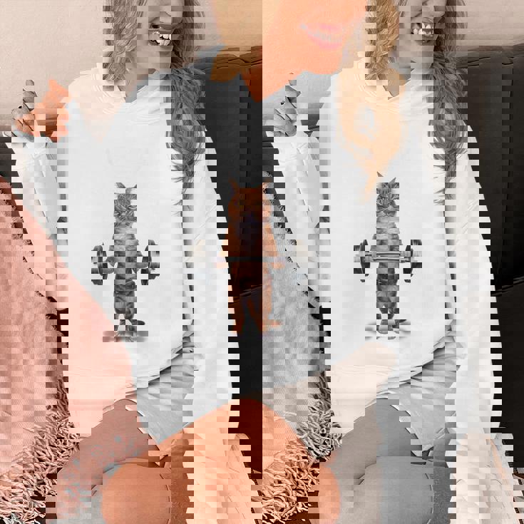 ウェイトリフティング 筋トレ バーベル やる気がないなら家に帰れ 赤毛 猫 ねこ パーカー