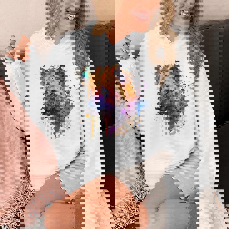 カラフルなハイエナプレデター 水彩画携帯電話ケース パーカー