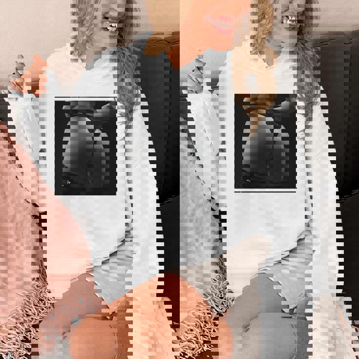 セクシー ブラック ホワイト 写真 美しいお尻 Tバック 長袖tシャツ Hoodie