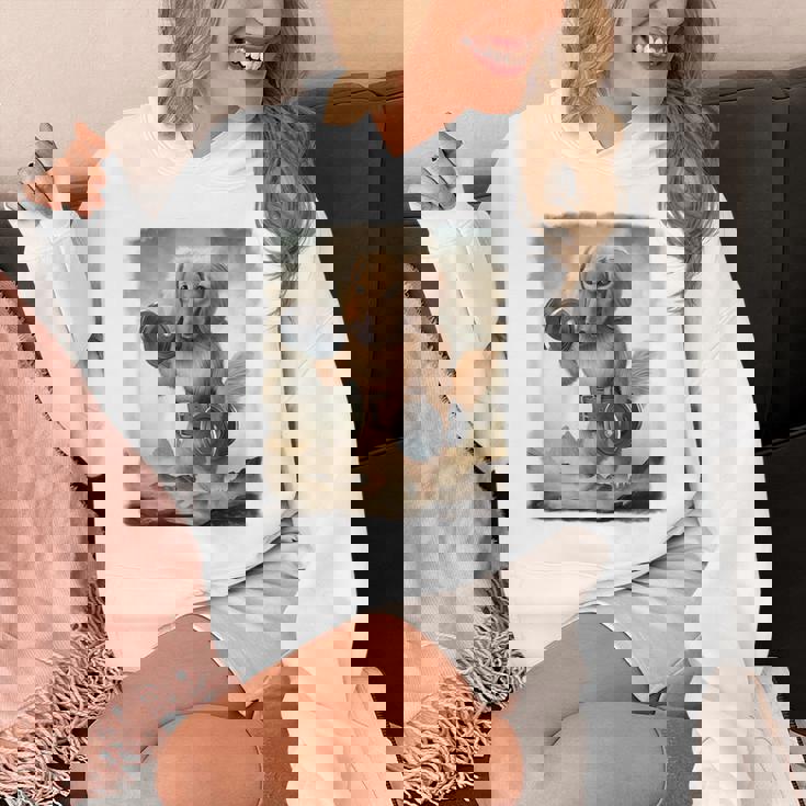 ダックスフンド 犬 筋トレ ウェイトリフティング ダンベル付き パーカー