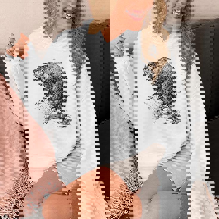 リアルなビーバースケッチ パーカー