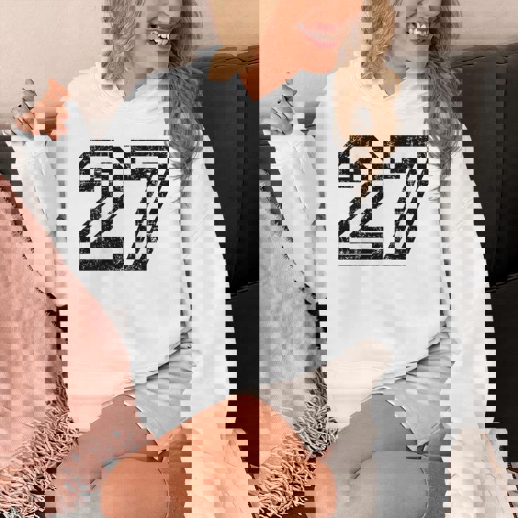 数字 27 ヴィンテージ ブラックホワイト パーカー