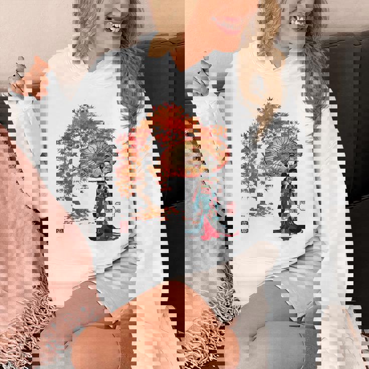 日本 浮世絵 京都 嵯峨 紅葉 和傘 美人 着物 パーカー