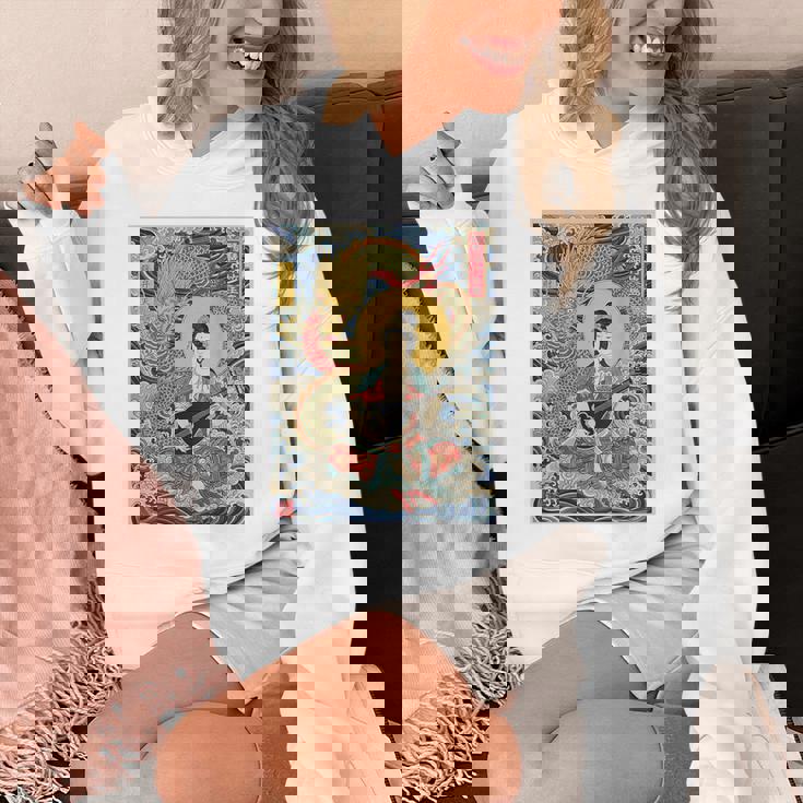 日本 浮世絵 滋賀 琵琶湖 竹生島 弁財天 竜 龍神 バックプリント パーカー