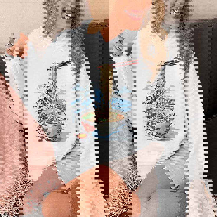 日本の麺スープ ラーメン 浮世絵 日本波 ヴィンテージ パーカー