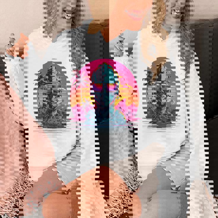 バックプリント 未来派 レトロ ヴェイパーウェーブ サイバーパンク 彫刻 パーカー