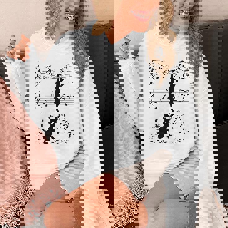 楽譜で遊ぶ面白い猫 Hoodie