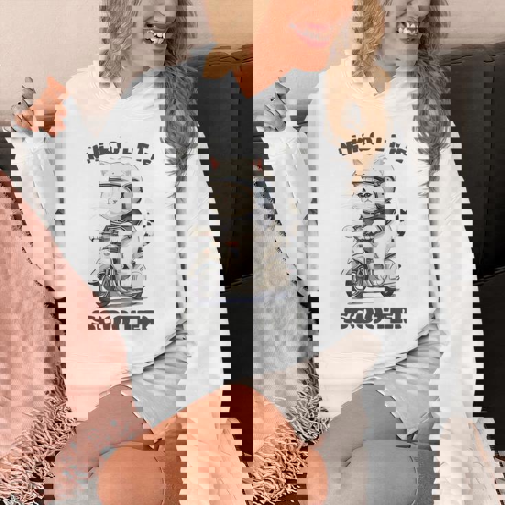 猫 ネコ 白猫 イラスト 原付 スクーター バイク 猫好き バイク好き かわいい おもしろ レトロ Neko Life 長袖tシャツ パーカー