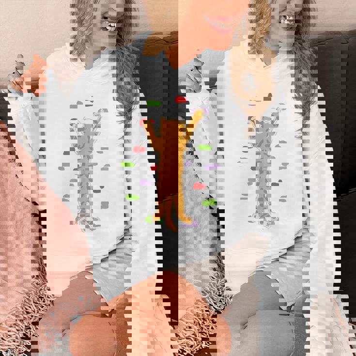 面白くてかわいいボルダーロッククライミングキャット背中にプリント Hoodie