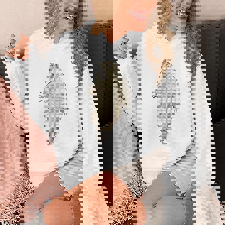 驚愕した マーモット ステッチ デザイン おもしろい 動物 レトロゲーム ドット絵 パーカー